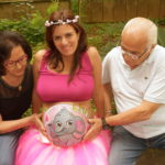 belly painting con sorella e familiari