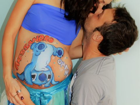 Belly painting organizzato dal papà